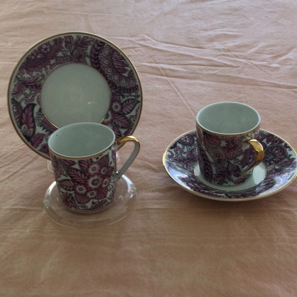 Colmbra Other - Colmbra S P Cup & Sauscer  made in Portugal  lavender black & white.Set of 2